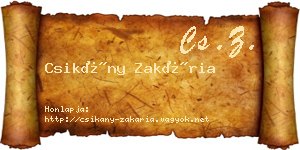 Csikány Zakária névjegykártya